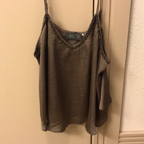 Astr Tops - Silk Olive tank top